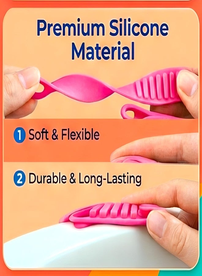 YTM Silicone Toilet Seat Cover Lifter 4 Pcs | Mushroom Design Hygienic Touch-Free Toilet Lid Handle | Self-Adhesive Toilet Seat Lifter for Bathroom Accessories, Home & Hotel (Multicolour) - Image 5